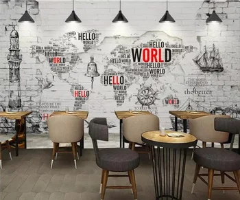 

CJSIR Custom Photo Wallpaper Mural Retro Retro Hand-painted Letters Background Wall Painting Wall Papers Home Decoration