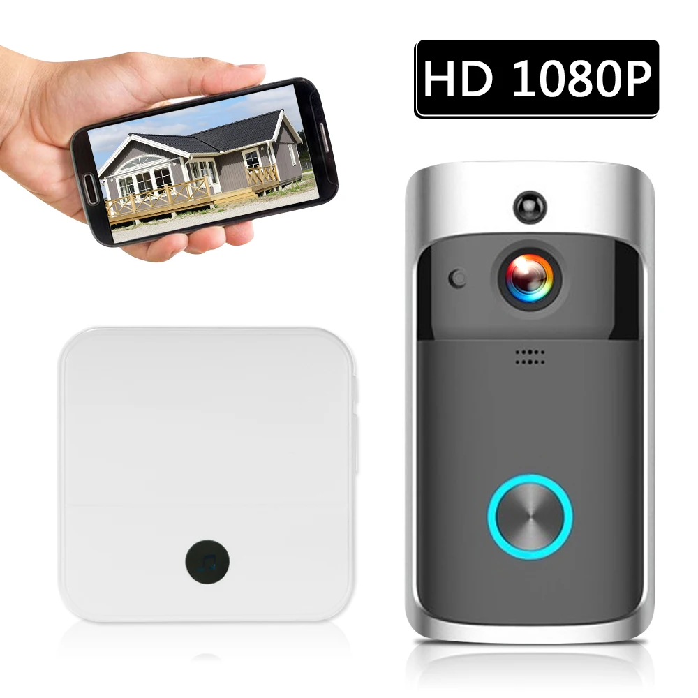 HD 1080P беспроводной видеодомофон Wi-Fi видео дверной телефон Визуальный дверной звонок умный wifi дверной Звонок камера для квартиры ИК сигнализация