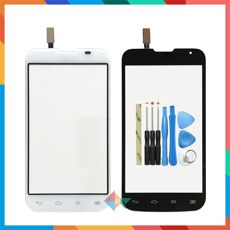 Высокое качество 4," для LG L70 две sim-карты D325 сенсорный экран дигитайзер Переднее стекло объектив сенсорная панель