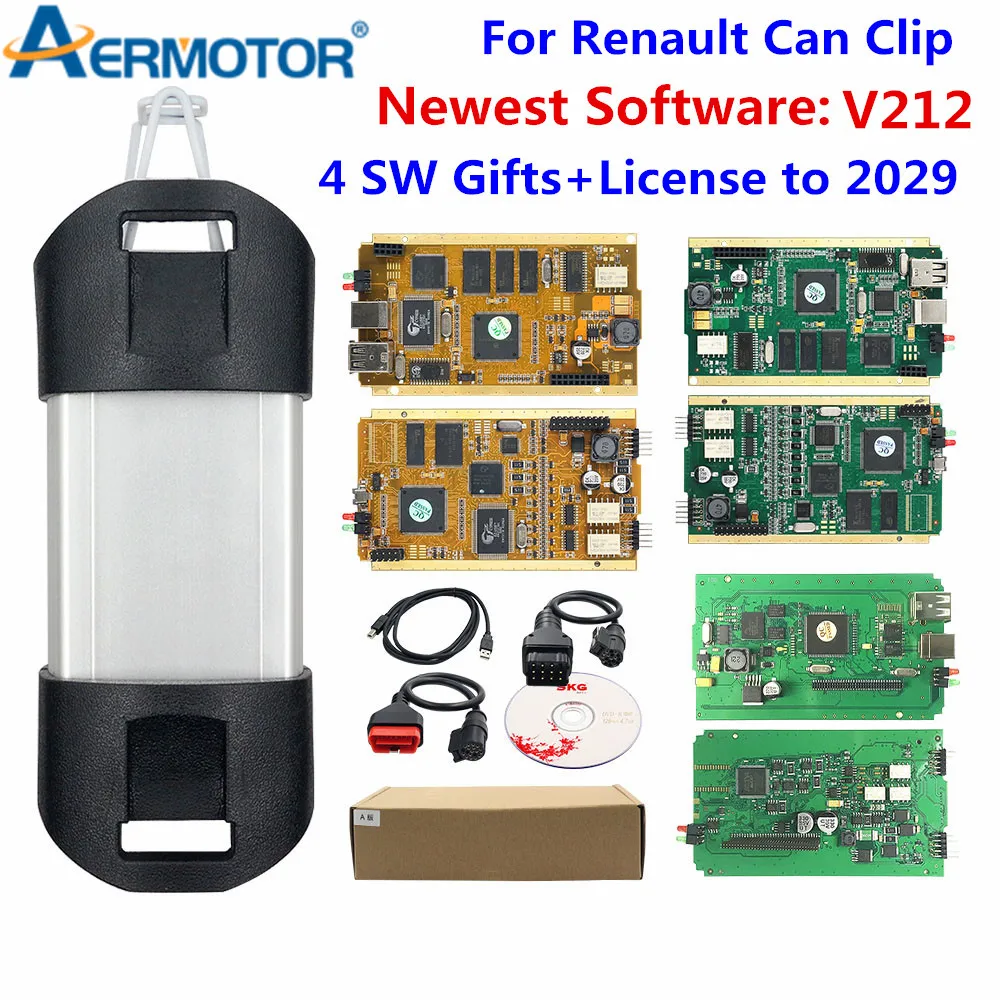Профессиональный инструмент для диагностики Can Clip V212 Renault OBD2 AN2131QC/AN2136SC полный