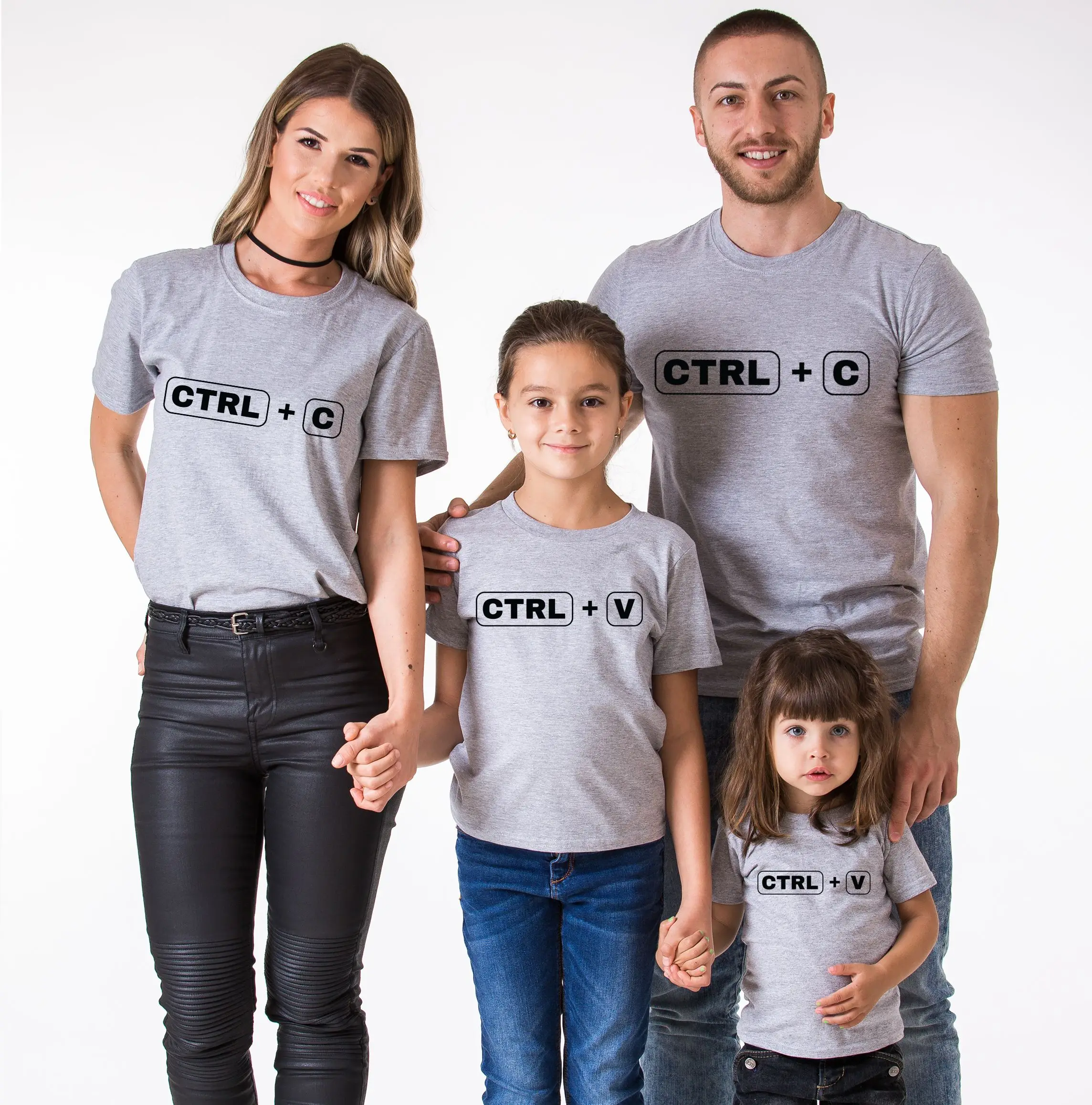 Geek Family Ctrl+C, Ctrl+V T Shirt Family Matching Outfits Mom and Dad and Children T-shirt AliExpress