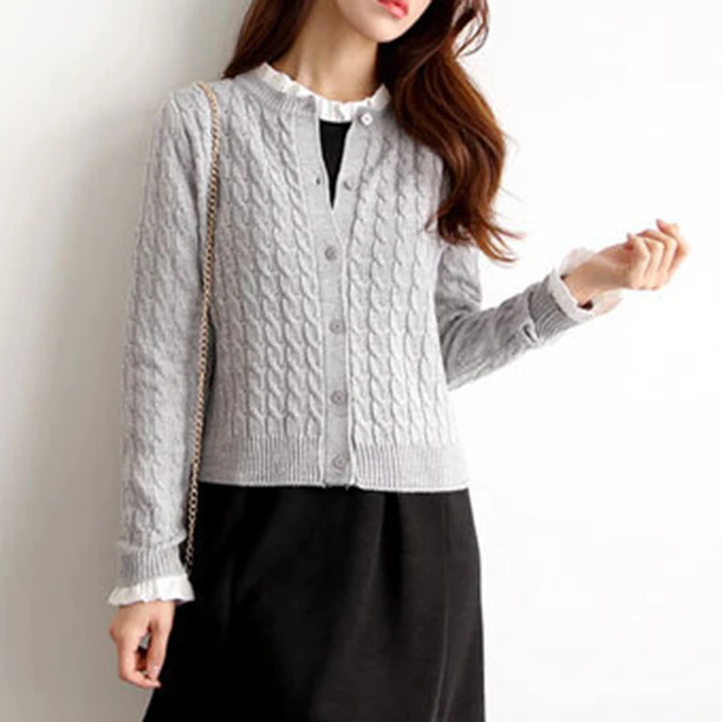 Женский осенне-зимний Корейский свободный однобортный вязаный корейский свитер
