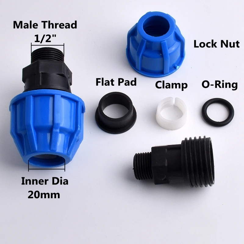 2-10PCS Hi-quality PPR PVC PE Male Thread Direct Quick Connector Water Pipe Connectors Plastic Joint Agricultural Accessories 