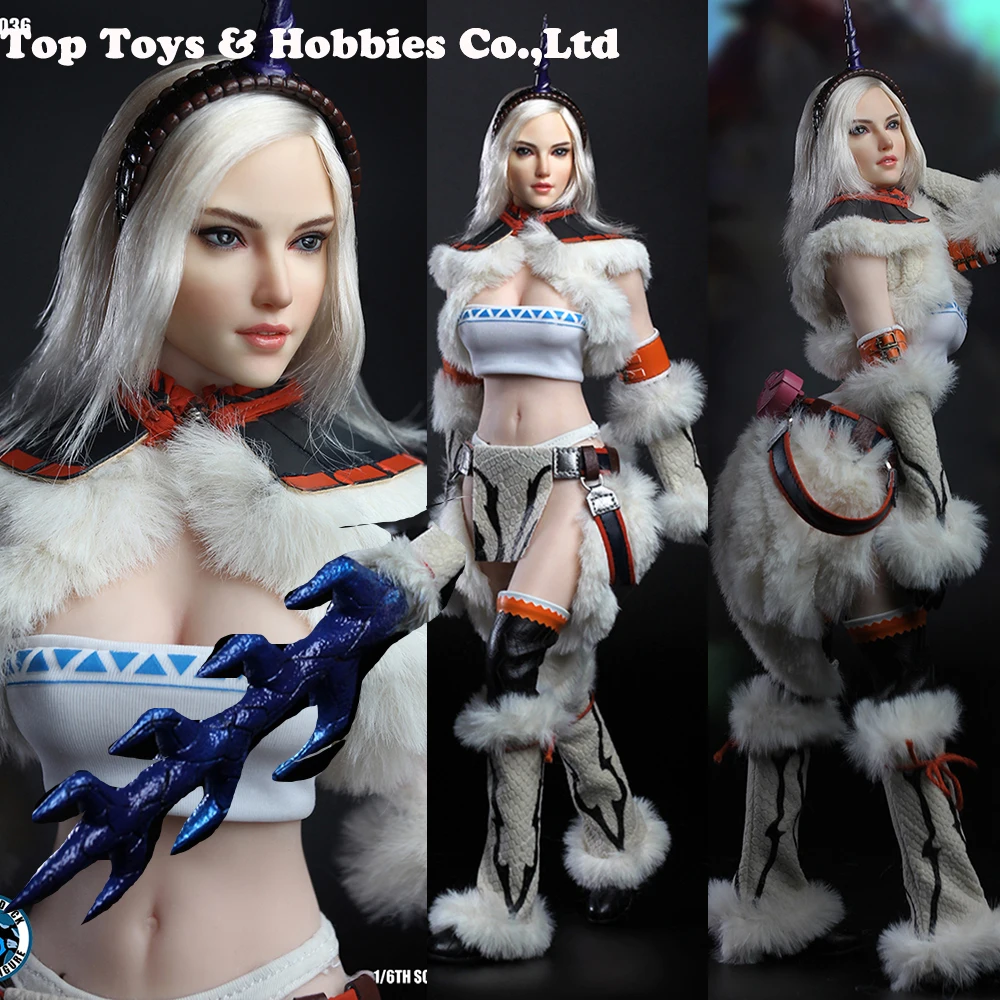 

1/6 SET036 Sexy Female Monster Hunter Unicorn Head Clothing Set For 12" Female PH Doll S10D Figure Body