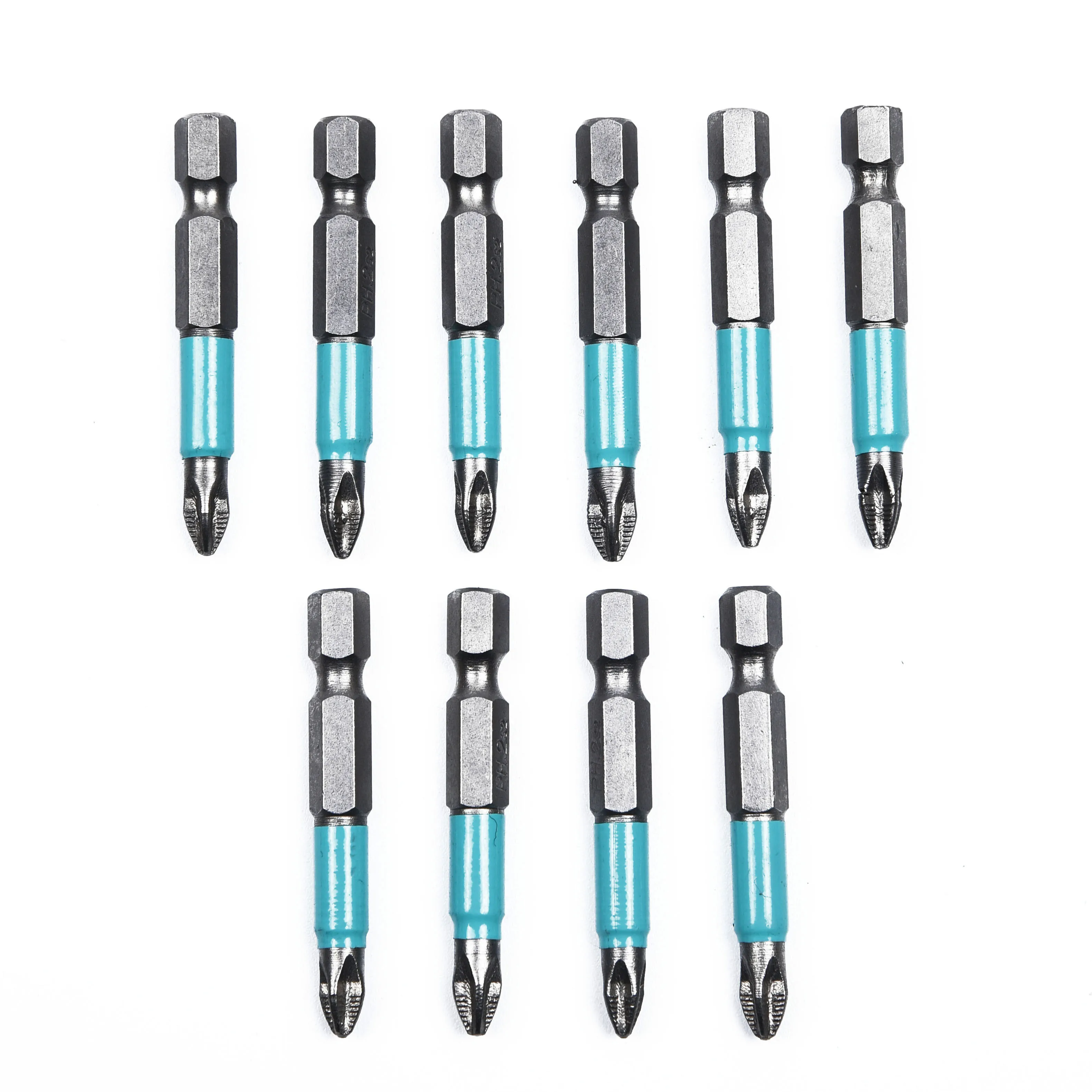 

10PCS Anti Slip magnetic Gray &Blue Drill Bit Set Tool 1/4\" Hex Shank Bit