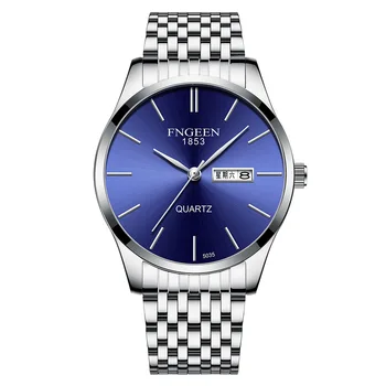 

F Watch Men Ultra-Thin Quartz Wristwatches Double Calendar Chinese and English Luminous 3bar Waterproof Simple Business Trend