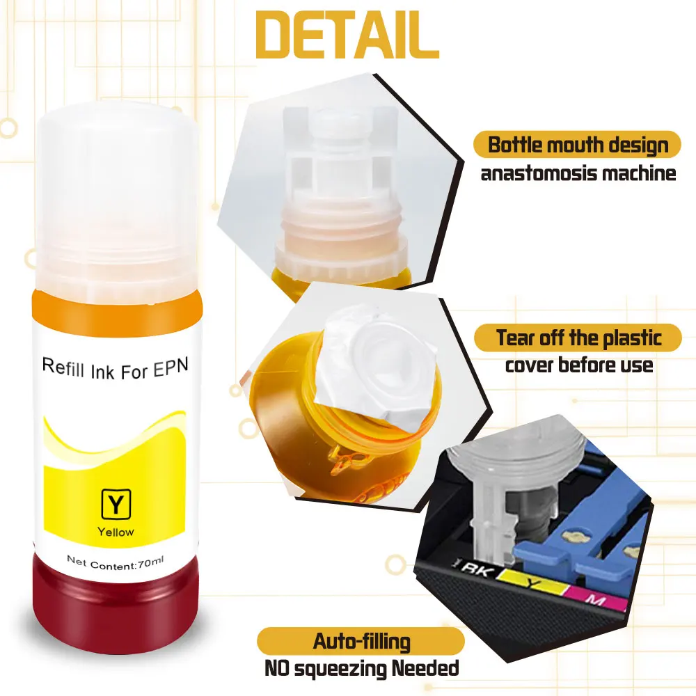 Universal Refill Dye Ink 104 502 504 001 For Epson EcoTank Compatible L301 L303 L313 L350 L351 L358 L455 L550 Printer tinta