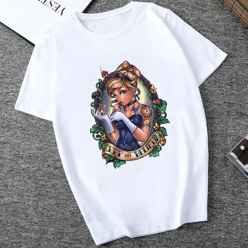 ディズニーサイレン女性トップス入れ墨プリンセスアリエルリトルマーメイド漫画tシャツストリート原宿カジュアル夏ガールtシャツ Tシャツ Aliexpress