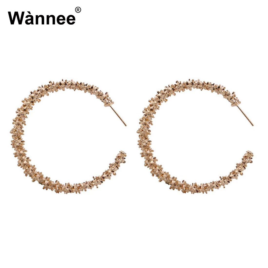 Женские современные серьги-гвоздики с золотым кольцом крупные тяжелые серьги в