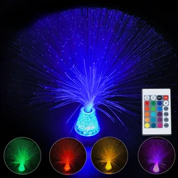 Fibre optique colorée avec télécommande RF, lampe d'ambiance, pour vacances, fête de mariage, noël, décoration de la maison 