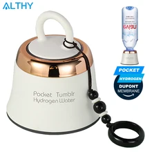 ALTHY – bouteille Portable avec générateur d'hydrogène de poche, riche en eau, pour voyage, par électrolyse, DuPont SPE + PEM, double chambre, H2