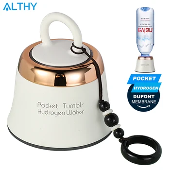 

ALTHY Portable Pocket Hydrogen Rich Water Generator Bottle DuPont SPE+PEM Dual Chamber H2 Maker lonizer Electrolysis for Travel