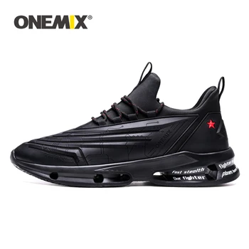 

ONEMIX 2020 Outdoor Running Shoes Men Sneakers Technology Leather Shock Lightweight Sneakers Men Athletic Sport Jogging Shoes