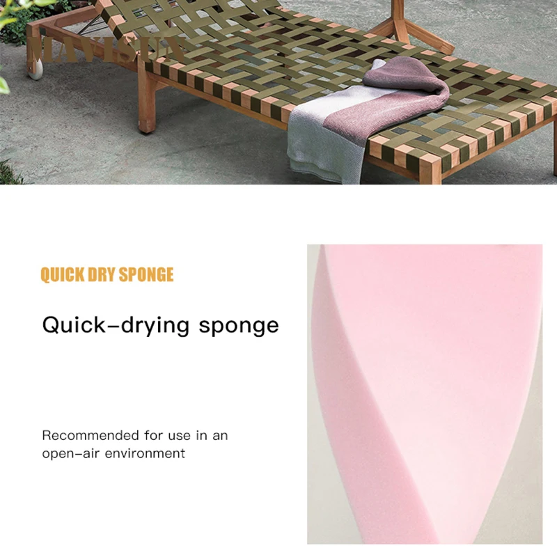 Outdoor Lounge Chair Terrace Balcony Leisure Folding Bed Villa Courtyard Teak Rattan Swimming Pool Beach Chair