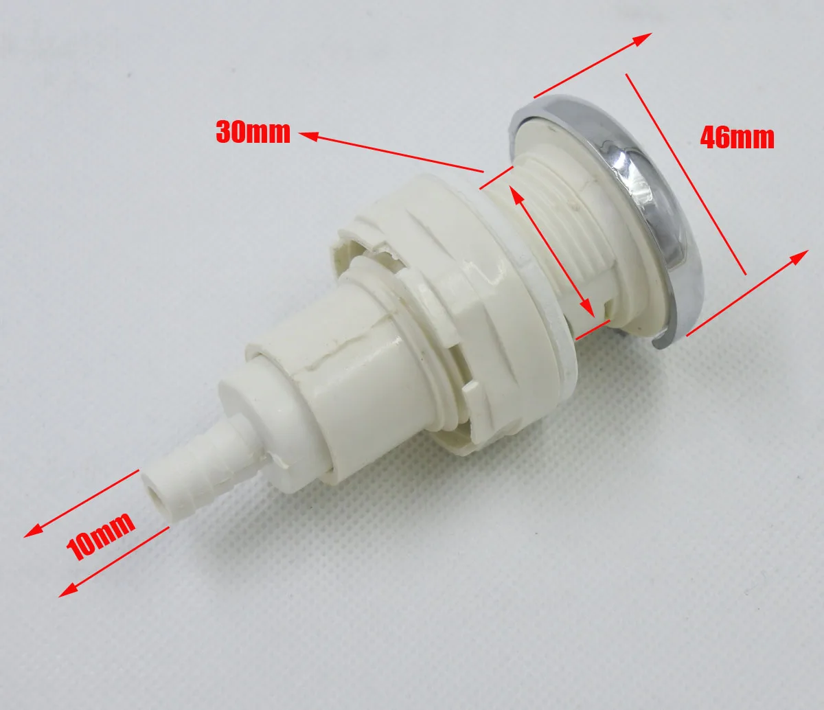 Plastic air control for massage bathtub On off push button switch Chrome plating