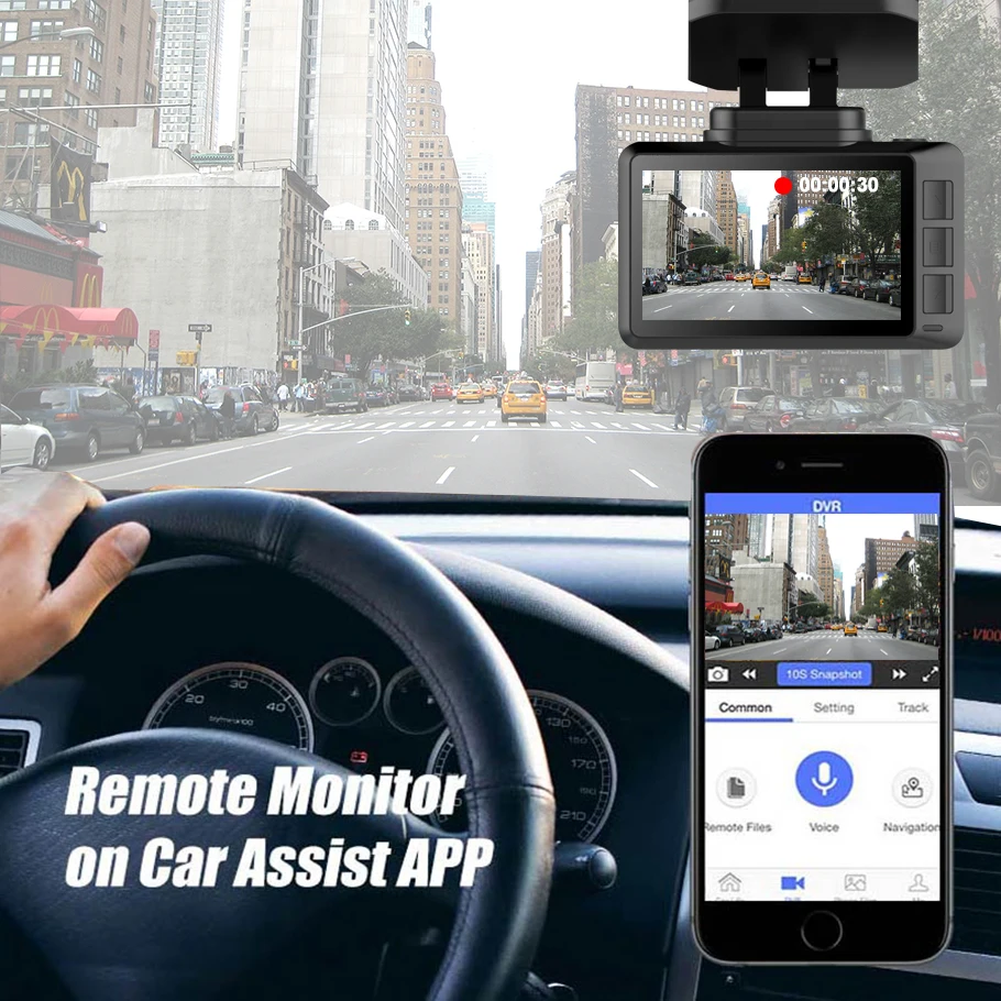 4K WIFI Dash Cam Ultra HD GPS Track Car DVR 3840*2160P Gesture Photo Super Night Vision Camera Video Recorder Phone Connection
