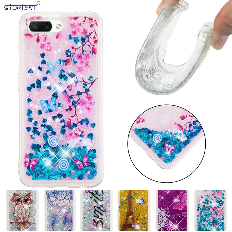 Glitter Liquid Quicksand Case for Huawei Honor 10 COL-L29 COL-AL10 Phone Cover COL L29 AL10 Silicone Cases | Мобильные телефоны и
