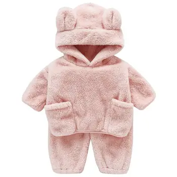 

Baby autumn winter Plush suit 2020 new style foreign style baby keep warm Boy lovely super cute clothes Girls' two piece suit
