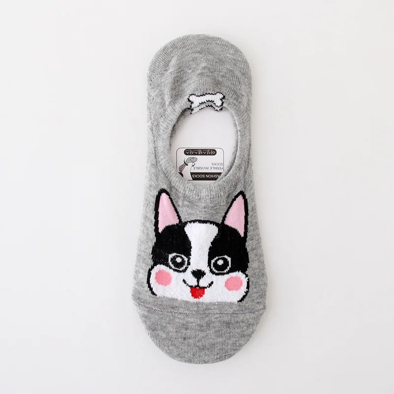 Летние дышащие женские Носки с рисунком собаки из мультфильма Kwaii, милые короткие носки, трендовые женские носки в стиле Харадзюку, подарки