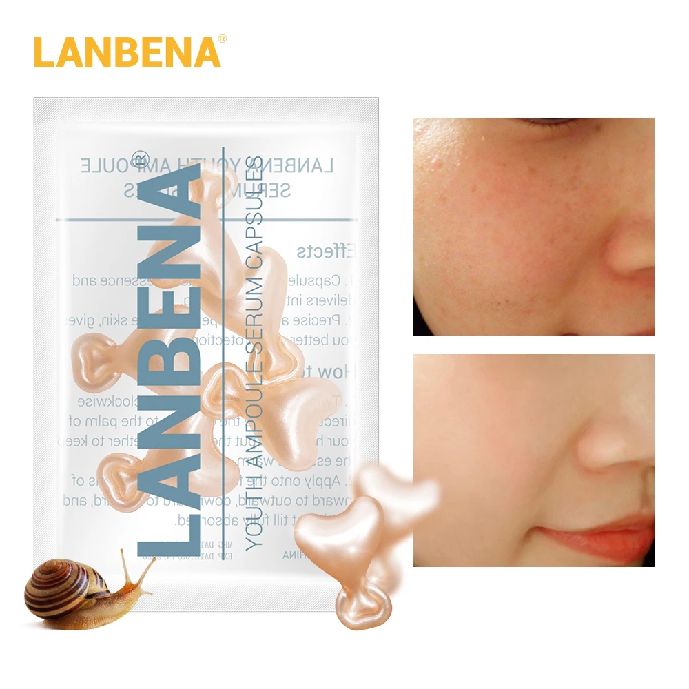 LANBENA 5 капсул/мешок 24k-золото пептид глаз ампулы капсулы Сыворотка для глаз против старения против морщин удаления тонких линий