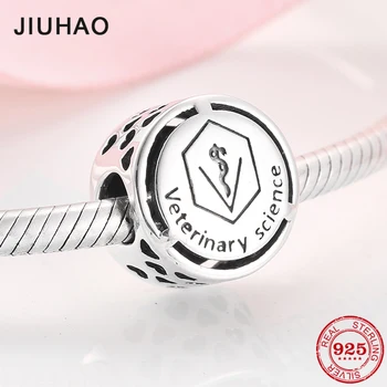 

Occupation sign Veterinary Science 925 Sterling Silver charms Beads Fit Original European Charms Bracelets Jewelry