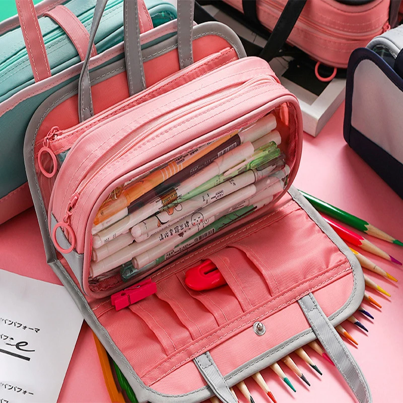 

Multifunctional Pencil bag Waterproof Oxford Detachable Pen Bag Cosmetic Etui Wash Bag For School Student Pencil Case Stationary