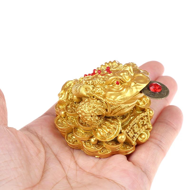 Chinese Golden Frog Toad Coin Feng Shui LUCKY Fortune Wealth Home Office Decoration Tabletop Ornaments Lucky Gifts