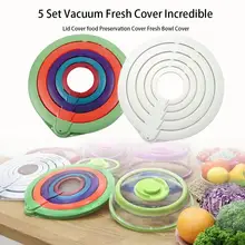 5 шт./компл. BPA-free вакуумное постельное белье невероятная крышка Крышка для сохранения пищи крышка миска для свежей еды крышка для мяса, овощей, фруктов