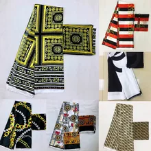 Новая африканская ткань, Шелковый воск, цифровой принт, атлас, восковая ткань для платья, Африканские Восковые шелковые ткани с шифоновым набором, вечерние! P61702