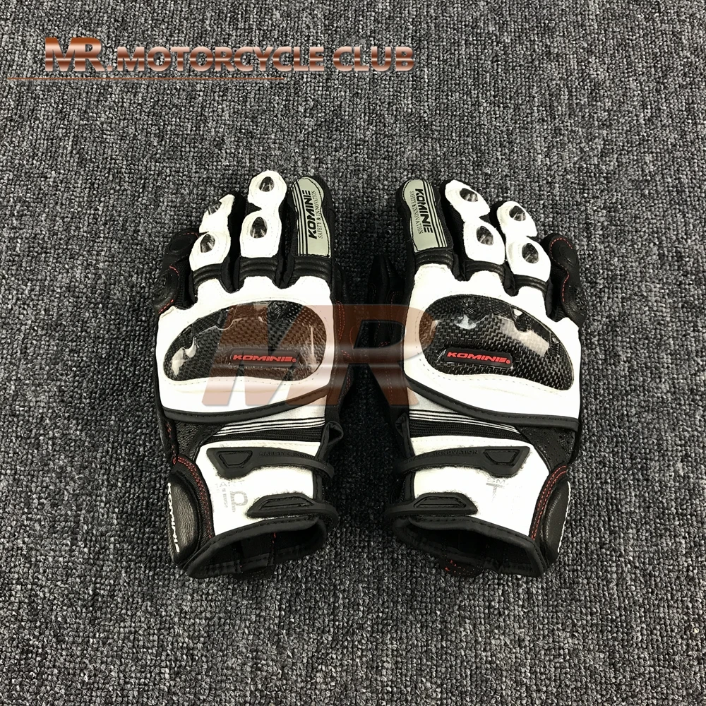 Komine GK-193 кожаные перчатки для бега перчатки для вождения мотоцикла - Цвет: white