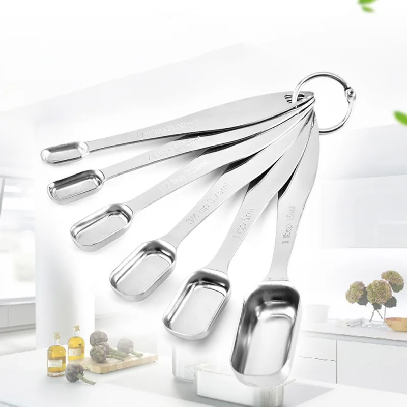 

6pcs/set Seasoning Spoon Stainless Steel Kitchen Tool Multi-functional Durable Scale Household Supplies