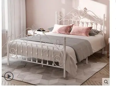 European style light luxury iron bed double iron bed single 1.2m 1.5m 1.8m INS princess web celebrity frame