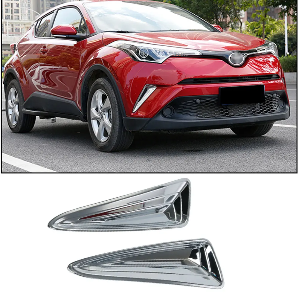 Аксессуары для внешней отделки автомобиля для Toyota CHR C-HR Авто ABS ПВХ светильник для двери заднего вида украшение для автомобиля - Название цвета: Front Fog Trim