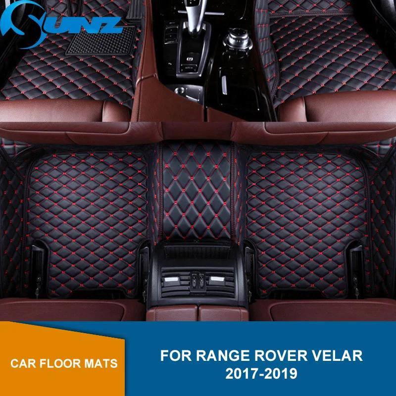 

Leather Car floor mats For Range Rover Velar 2017 2018 2019 High Quality Custom auto foot Pads automobile carpet cover SUNZ