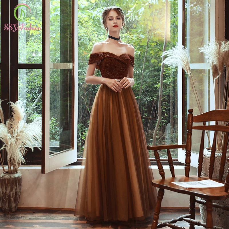 Coffee brown dress clearance