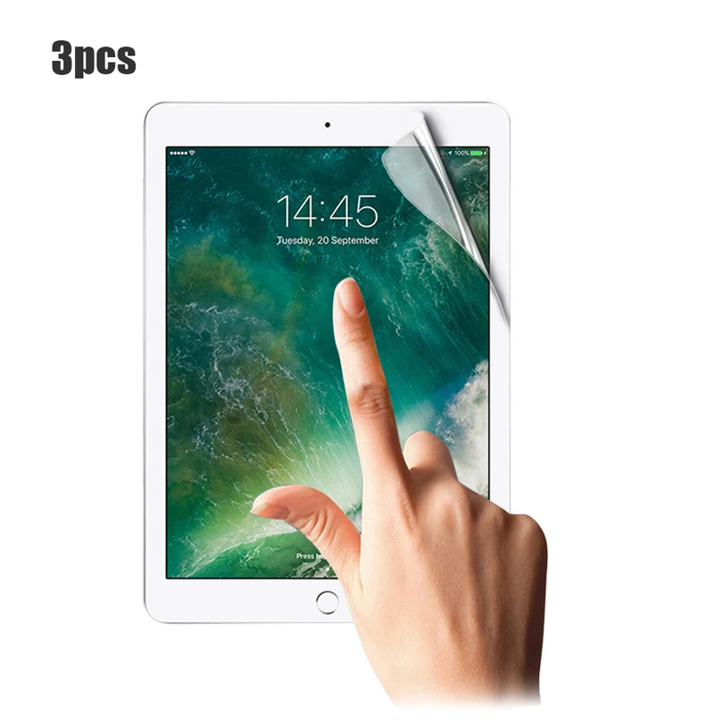3 шт Прозрачная мягкая Гидрогелевая пленка для защиты экрана для iPad 7 10,2 дюймов Передняя пленка для ЖК-экрана для нового Apple iPad 10,2 дюймов A4