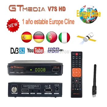 

Original GT media V7S HD HD satellite receiver DVB-S2 V7S Full HD USB 2.0 DC 12V / 1.2A high quality + free Europe 6 cline cccam