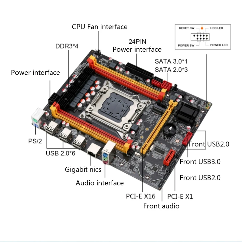 X79 чип компьютерная материнская плата SATA3 PCI E NVME M.2 SSD поддержка памяти REG