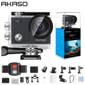 AKASO V50X WiFi Action Camera Native 4K30fps Sport Camera with EIS Touch Screen Adjustable View Angle 131 feet Waterproof Camera 1