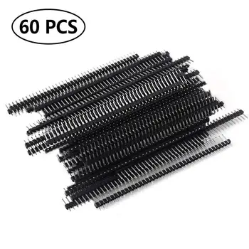

60PCS Row 40 Pin 2.54mm Male Pin Header Connector PCB Board Pin Strip Electronic Component Raw for Arduino Prototype Shield