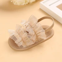Fashion Young Children New Born Baby  Girl Princess Shoes  Lace Toddler Summer Sandal Non-Slip Shoes First Step Car 0-18M 4