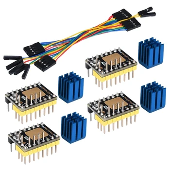 

TMC2130 V3.0 Stepper Motor StepStick Mute Silent Driver with Heatsink for 3D Printer Control Board 4 Packs(SPI)