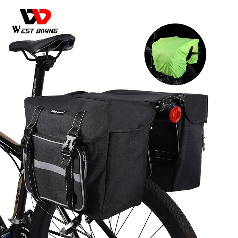 West Biking 25l Large Capacity Bicycle Rear Seat Bag Rain Cover Outdoor
