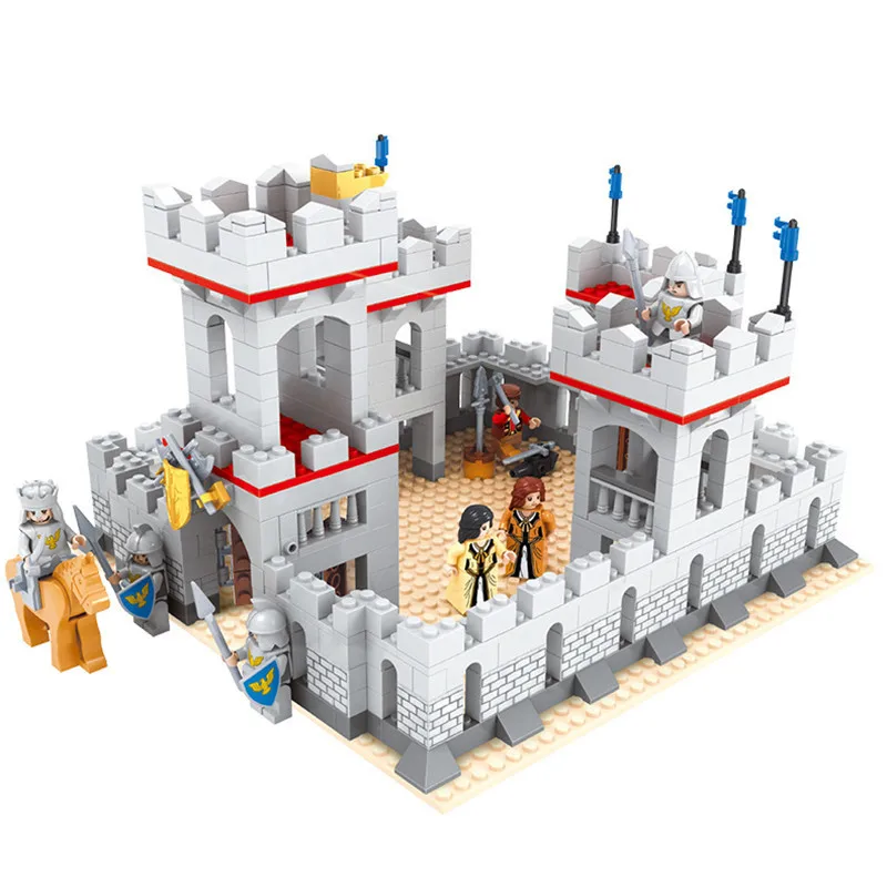 

AUSINI Castle Knight Guard City Post Office Christmas Series Assembled Small Particles Building Blocks Were Scene Toy
