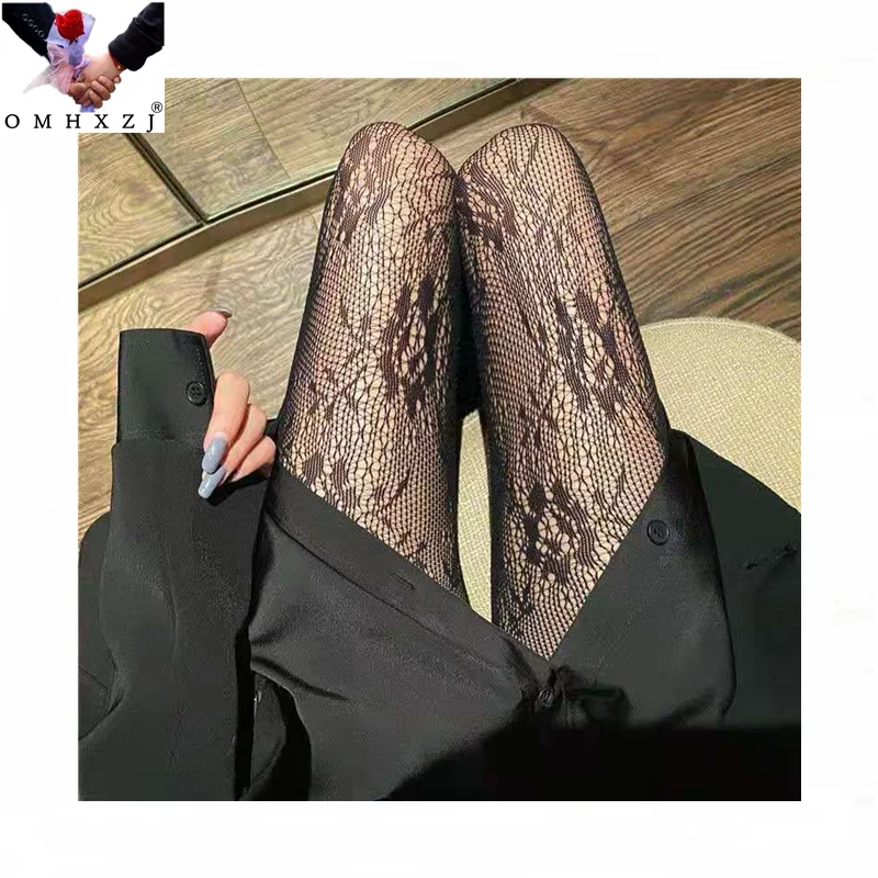 

OMHXZJ EL04-1 wholesale Female Japanese cute thin summer cute beautiful legs flower lace pantyhose One size