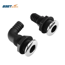 Nylon Plastic Thru Hull Bilge Fitting With Stainless steel Rim Bilge Pump Aerator Hose Boat Marine Yacht Sail RV Accessories Nylon Plastic Thru Hull Bilge Fitting With Stainless steel Rim Bilge Pump Aerator Hose Boat Marine Yacht Sail RV Accessories