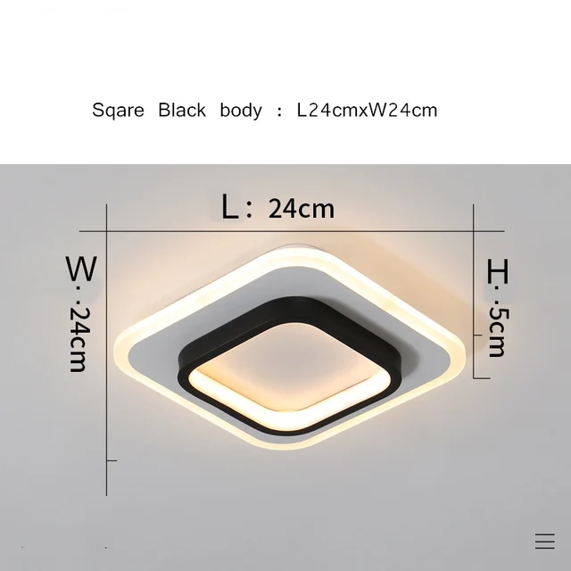Modern LED Aisle Ceiling Lights Home Lighting Led Surface Mounted for Bedroom Living Room Corridor Light Balcony Lights Black square