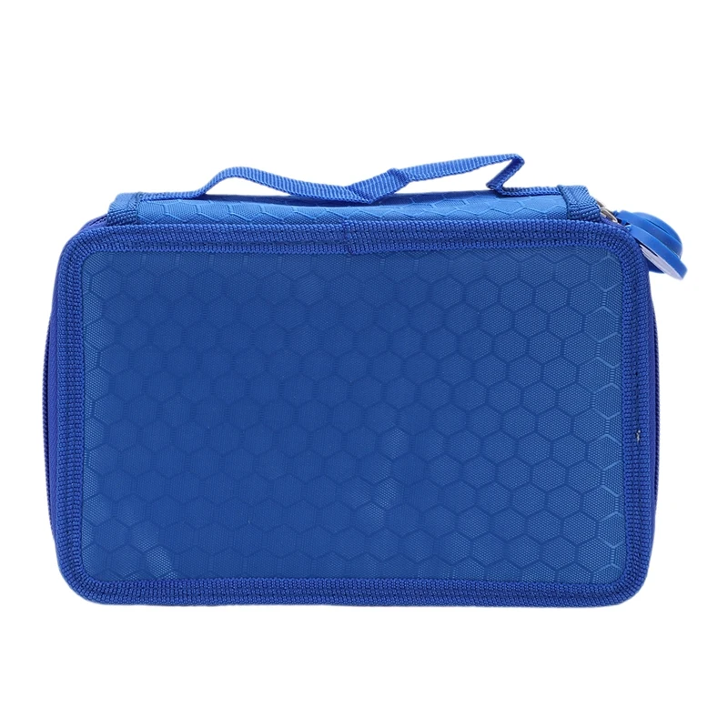 

Student Pen Pencil Case 3 Layer Oxford Brush Holder Makeup Pouch Storage Bag