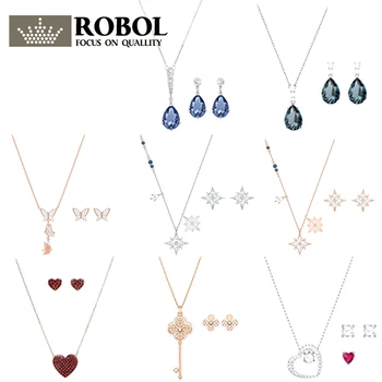 

High Quality Original SWA XL037 Superior Quality Necklace Earring Fashion Elegant Set Woman Jewelry Gift Free Shipping