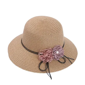 

Beach Hat Women's Summer Seaside Casual Holiday Hat Sun-resistant Sun Hat UV-Protection Topee Big Brim Straw Hat